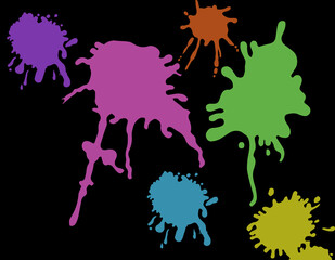 colorful paint splash on black background