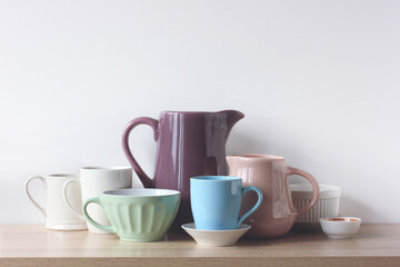 group of items dishes on the table.