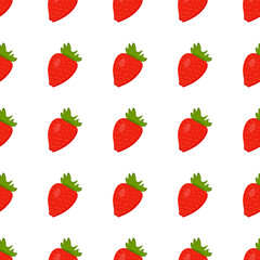 Strawberry pattern on a light background for use in web design, textiles or packaging