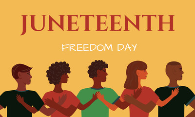 Juneteenth Independence Day. Annual american holiday, celebrated in June 19. African-American history and heritage illustration. Freedom or Emancipation day.