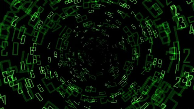 digital numbers tunnel - binary code tunnel