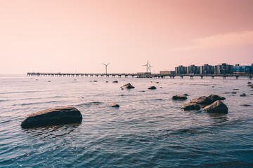 Falkenberg beach situated on the Swedish west coast is a popular tourist destination during summer...