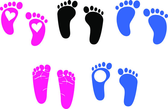 Baby footprint vector illustration for print and poster