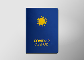 Vaccine passport. Covid-19 immunity document. Vaccination certificate. Travelling and business during coronavirus pandemic. New normal.