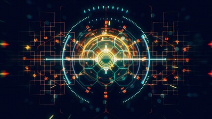 Obraz premium hologram pattern glow