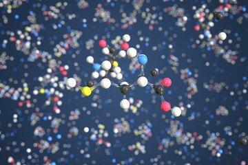 Homocysteine molecule, conceptual molecular model. Chemical 3d rendering