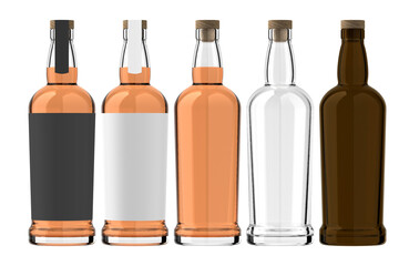 Whisky bottle mockup isolated