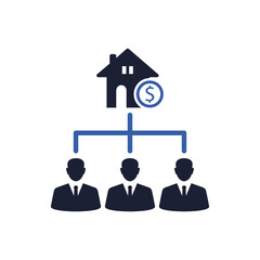 real estate and management team icon
