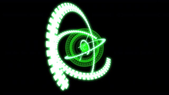 3D Arc Sphere Audio Reactive Equalizer Core Green VJ Loop Animation