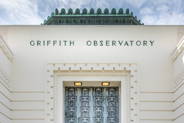Entrance to the Griffith Observatory in Los Angeles on Mount Hollywood