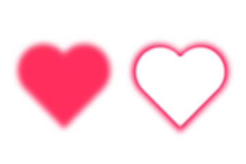 two blurry pink red hearts