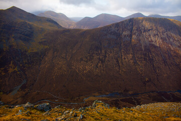 The view from Ben Na Cro (Beinn na Cro) near Torrin, Isle of Sky, Scotland, UK