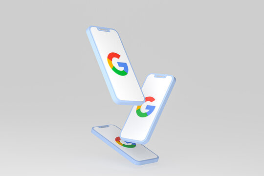 Google Icon On Screen Smartphone Or Mobile Phone 3d Render