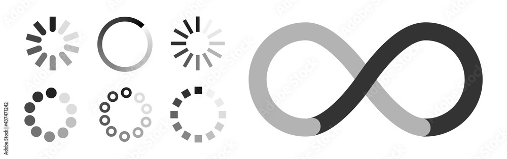 Poster loading icon set. load bar collection. progress circles. web download icons. vector illustration eps