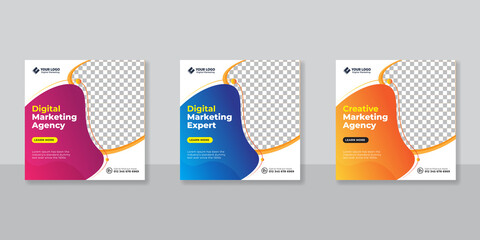 Digital business marketing social media post template.