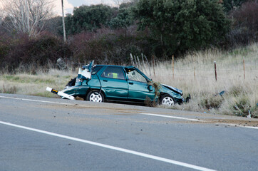Fototapeta premium ACCIDENTE TRAFICO COCHE