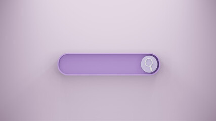 search bar or magnifying glass in blank 3d rendering