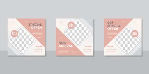 Editable Post Template Social Media Banners for Digital Marketing. Promotion Brand Fashion. Stories. Streaming.