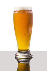 Vaso de cerveza fondo blanco