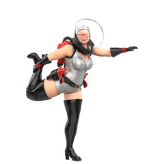 Obraz premium astronaut pinup girl is stretching