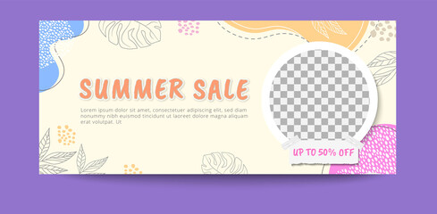 Summer discount web banner template