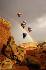 Rainbow and brief dramatic sunshine