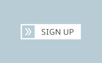Sign up white button vector illustration for web
