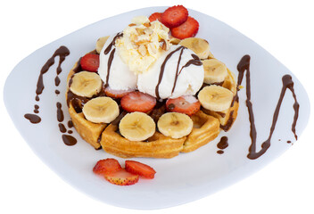 Waffle with fruit