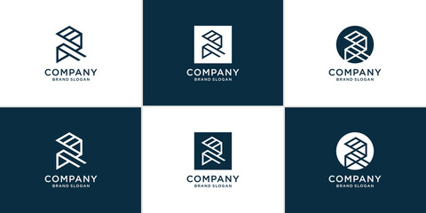 Letter R logo collection with creative modern style Premium Vector