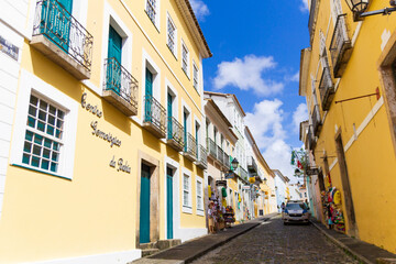 Fototapeta na wymiar Street in the historic center of Salvador Bahia Brazil