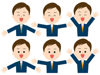 手を広げているビジネスマンセット