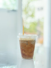 A glass of iced mocha