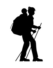 Naklejka premium adventurer walker silhouette