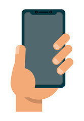 hand with smartphone