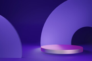 Abstract mock up podium scene for display product stand, 3d render scene.