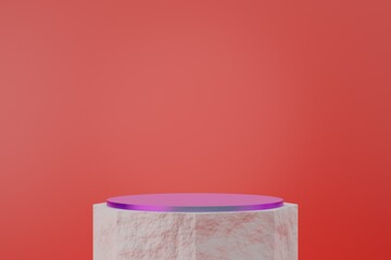 Abstract mock up podium scene for display product stand, 3d render scene.