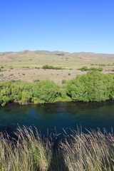 Rio y campo en la patagonia
