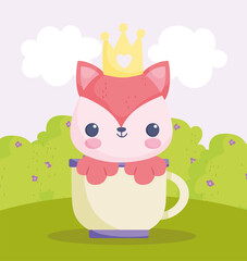 fox in cup cartoon