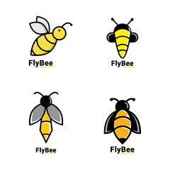 Bee logo icon vector template.