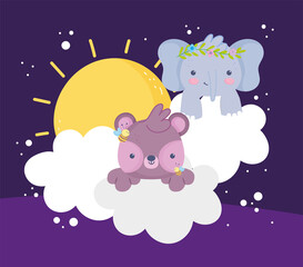 elephant and bear clouds