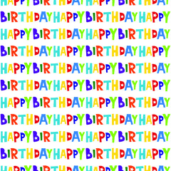 Fototapeta na wymiar seamless pattern colorful happy birthday text for party invitation and any decoration