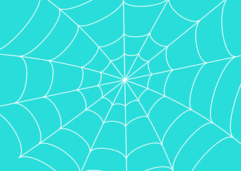 カラフルな背景に大きく張り巡らせた白い蜘蛛の巣　（蜘蛛なし）Spiderweb without spider