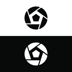 Abstract kamon pentagon shutters logo template in flat design monogram illustration