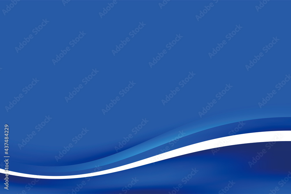 Poster simple blue wavy background design template vector, dark blue background element with copy space for