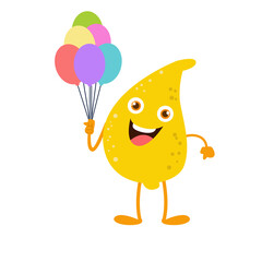 cute lemon character vector design template illustration