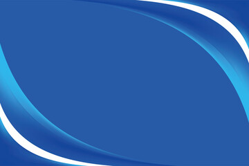 Simple Blue Curvy Background Design Template Vector, Dark Blue Background Element with Copy Space for Text