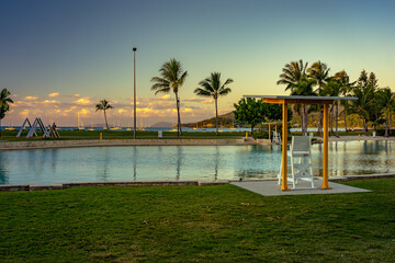 Lifeguard's stool at the Airlie Beach Lagoon, Queensland, Australia