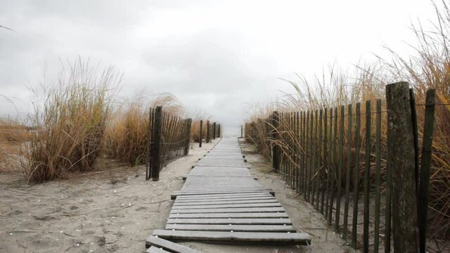 Atlantic City walkway to beach