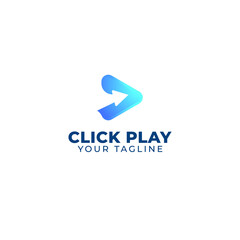 Click Play logo free vector.suitable for your company in the field entertainment .