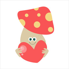 cute mushrooms character vector template design illustration